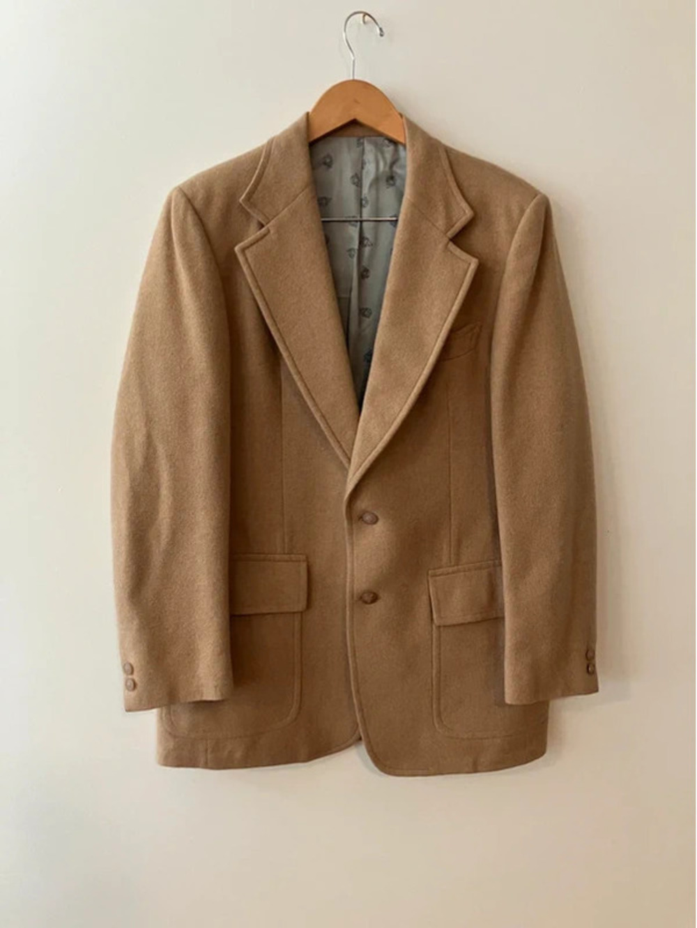 Vintage Stanley Blacker Mens 40R Camel Sport Coat Pure Wool